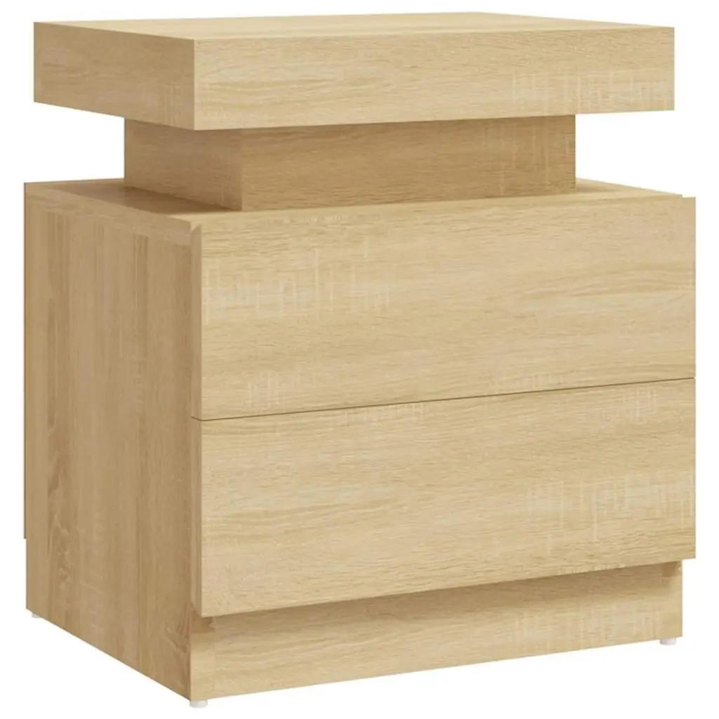 Bedside Cabinet Nightstand Storage Table Brown Engineered Wood 45x35x52 cm