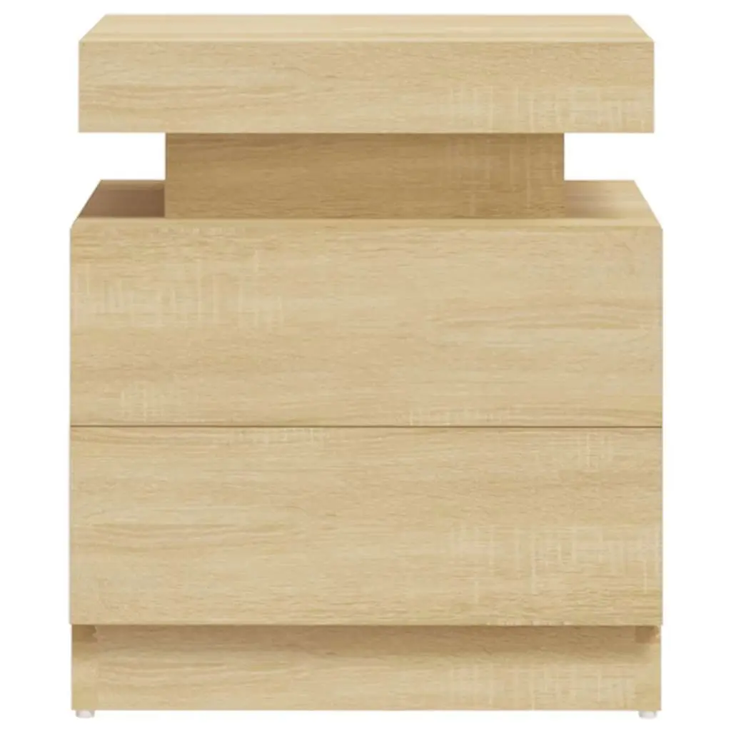 Bedside Cabinet Nightstand Storage Table Brown Engineered Wood 45x35x52 cm