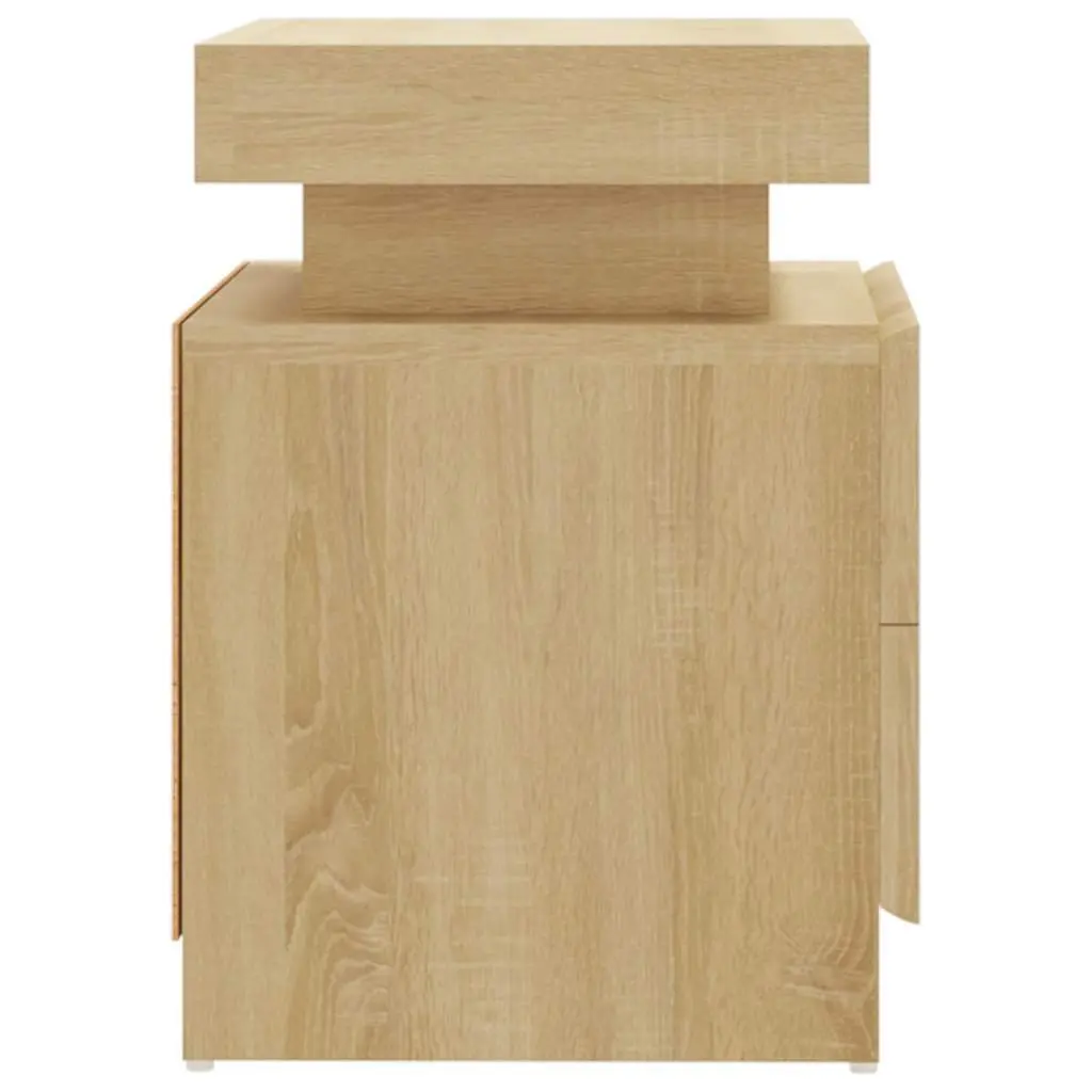 Bedside Cabinet Nightstand Storage Table Brown Engineered Wood 45x35x52 cm