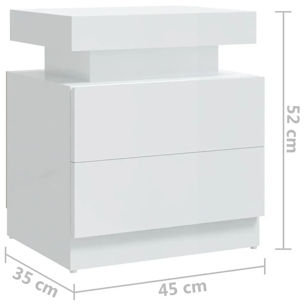 White High Gloss Bedside Table
