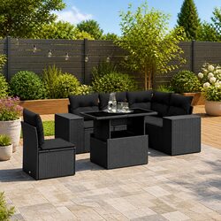 6-Piece Modular Garden Sofa Set with Cushions
