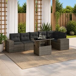 Specifications of 7-Piece Outdoor Garden Sofa Set - Grey Rattan