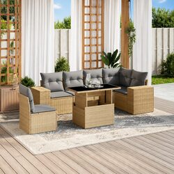 Specifications of the 7 Piece Garden Sofa Set in Beige