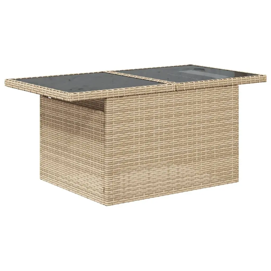 Garden Sofa Set 10 Piece Outdoor Furniture Beige Poly Rattan with Cushions Patio