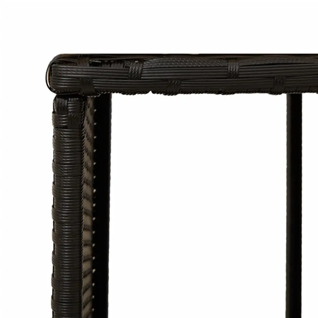 Hot Tub Surround Outdoor Black Poly Rattan Wood Step Storage