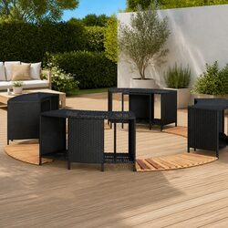 Specifications for Black Poly Rattan Hot Tub Surround with Step