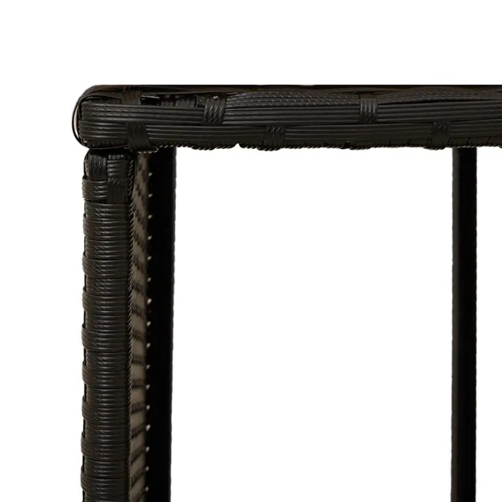 Hot Tub Surround with Storage Step for Outdoor Use Black Poly Rattan Acacia Wood