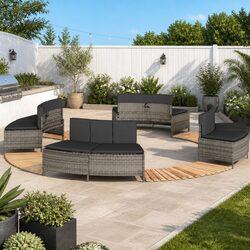 Specifications of Grey PE Rattan Hot Tub Surround and Step