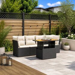 5 Piece Outdoor Patio Sofa Set with Adjustable Table