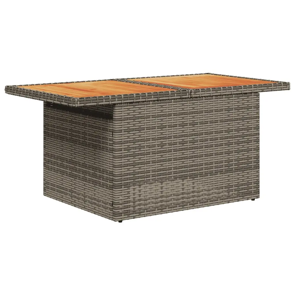 Garden Sofa Set 7 Piece Outdoor Furniture Grey Poly Rattan with Cushions Patio