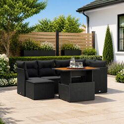 Specifications of 7 Piece Modular Garden Sofa Set in Black