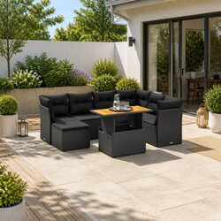 Specifications for the 8-Piece Garden Sofa Set with Adjustable Table