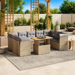 Specifications of 10 Piece Beige Garden Sofa Set