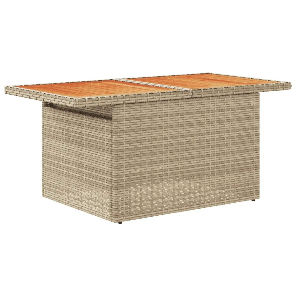 Garden Sofa Set Outdoor Furniture Beige 10 Piece Poly Rattan Patio Seating