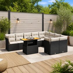 Specifications of 10 Piece Black PE Rattan Sofa Set