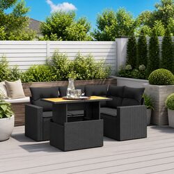 Specifications of 5 Piece Black Rattan Sofa Set