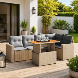 6-Piece Garden Sofa Set: Dimensions & Specs