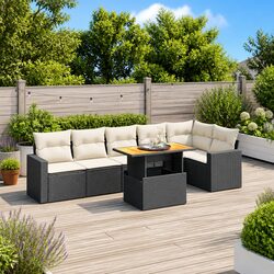 Specifications of the 7 Piece Black Rattan Sofa Set