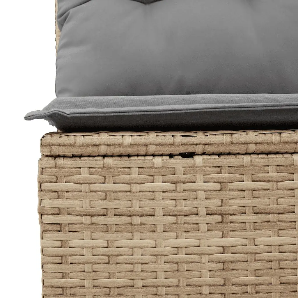 7 Piece Outdoor Garden Sofa Set Beige Poly Rattan Furniture with Cushions