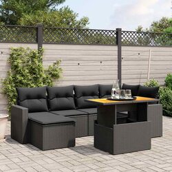 7 Piece Modular Garden Sofa Set with Adjustable Table