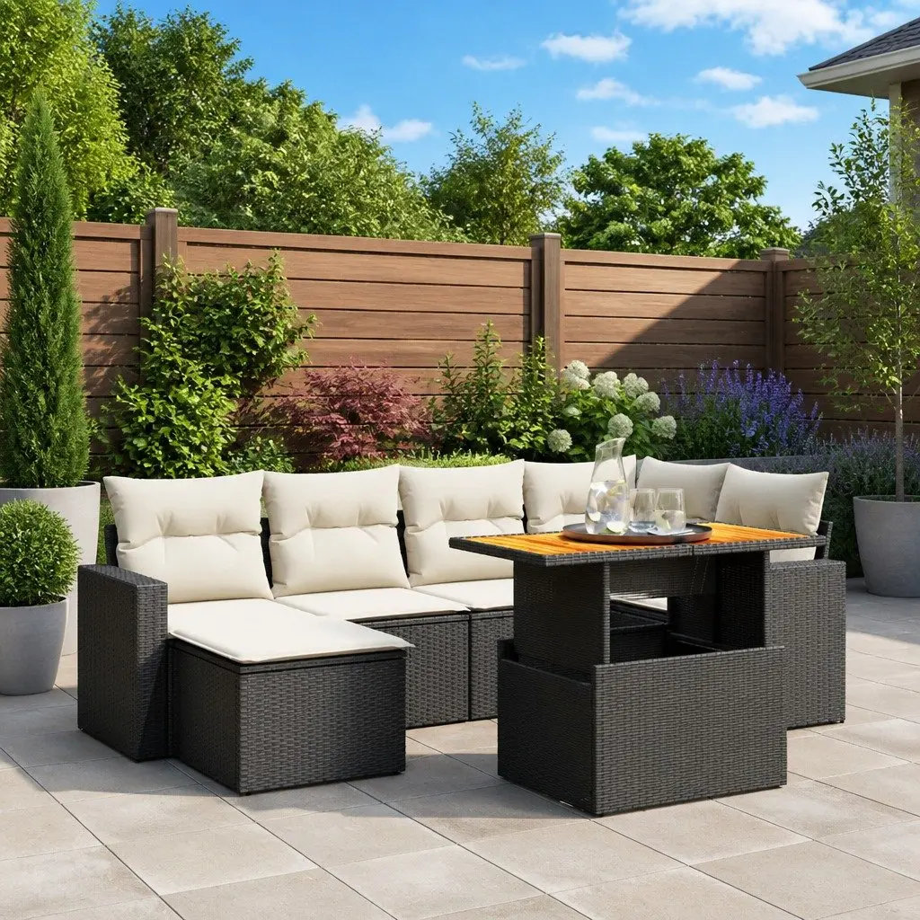 7 Piece Modular Outdoor Sofa Set with Cushions