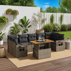 8 Piece Outdoor Furniture Set: Dimensions and Materials