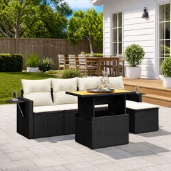 Specifications of 6-Piece Outdoor Garden Sofa Set - Black