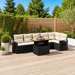 Specifications of 7 Piece Black Rattan Garden Sofa Set