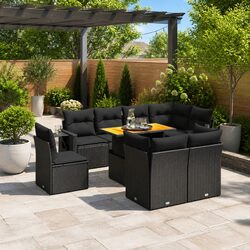 Specifications of 9 Piece Black Outdoor Sofa Set
