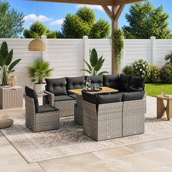 9 Piece Modular Grey Poly Rattan Sofa Set Specifications