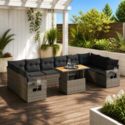 11 Piece Modular Garden Sofa Set in Grey – All Specs Included