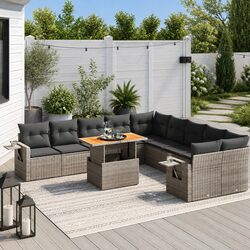 Specifications for 11-Piece Grey Garden Sofa Set