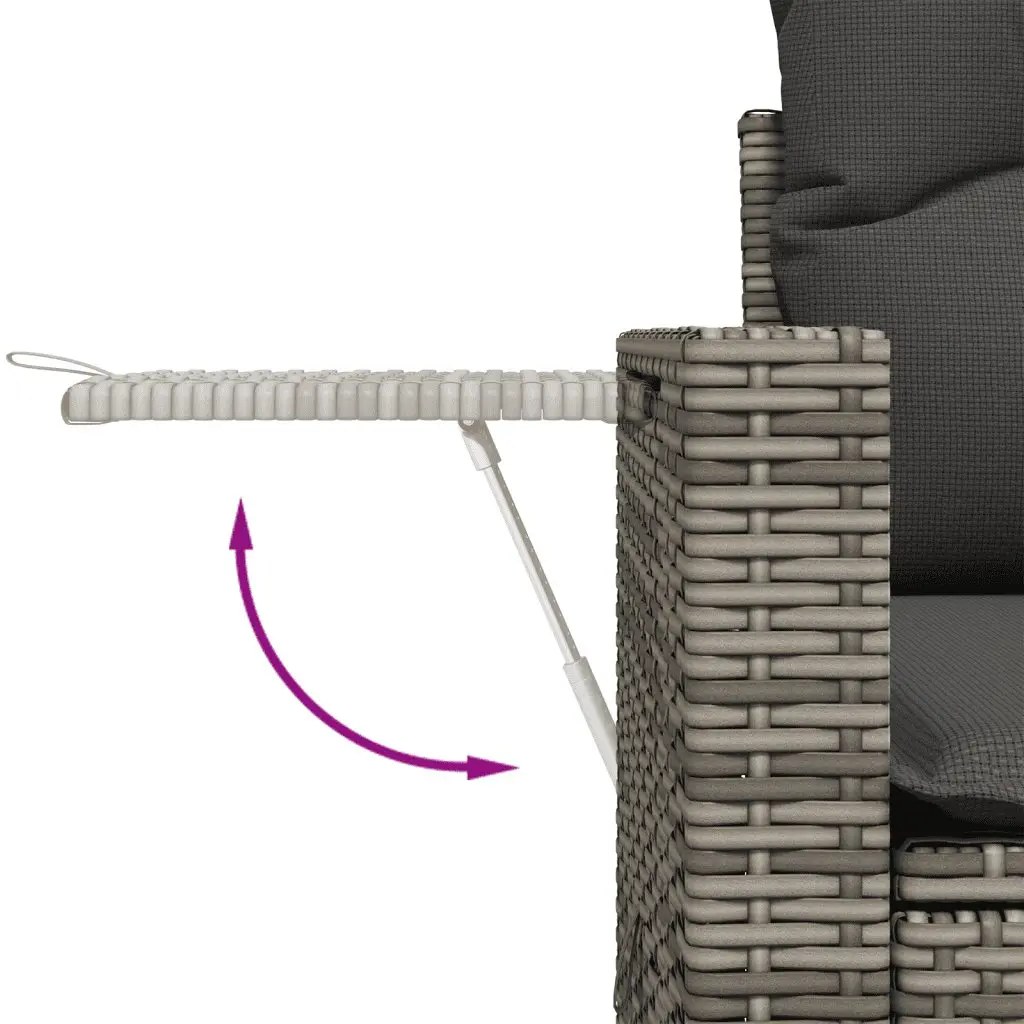 11 Piece Modular Garden Sofa Set Outdoor Furniture Grey PE Rattan with Cushions for Patio