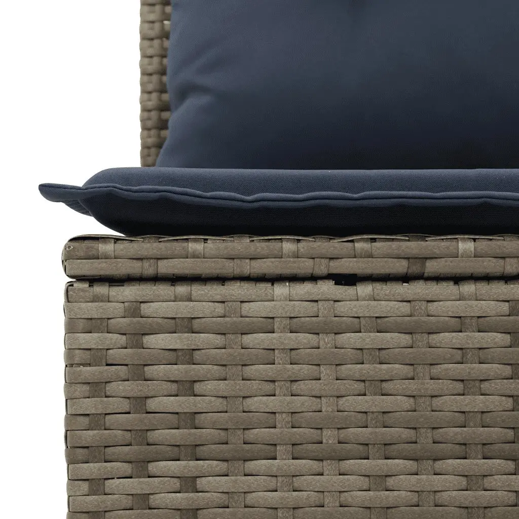 5 Piece Garden Sofa Set Outdoor Patio Furniture Grey Poly Rattan with Cushions