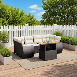 7-Piece Modular Black Garden Sofa Set Specifications