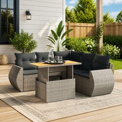 Dimensions and Features of the 6-Piece Rattan Sofa Set