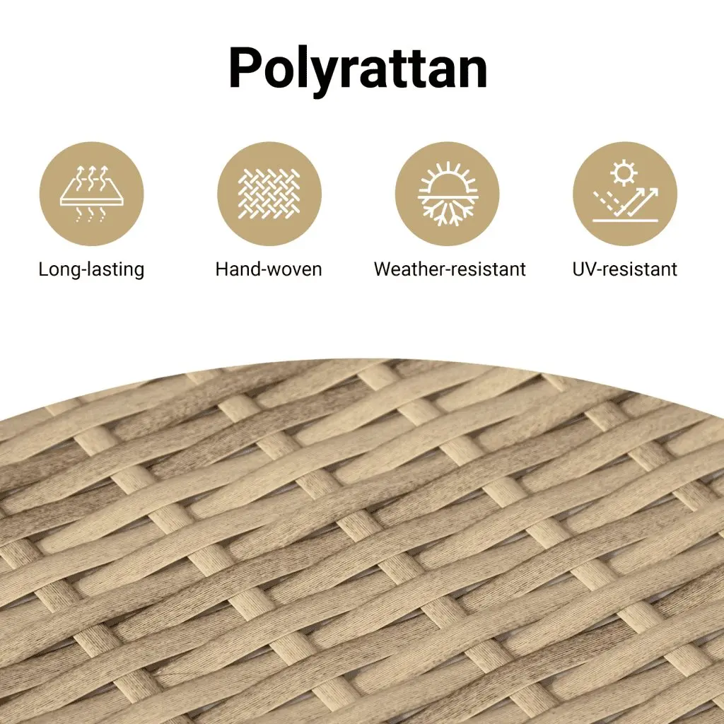 7 Piece Beige Outdoor Sofa Set with Adjustable Table