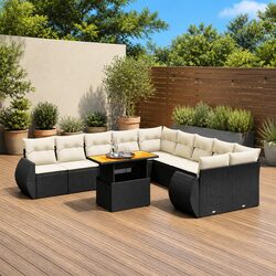 Specifications of the 11 Piece Black Poly Rattan Garden Sofa Set