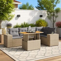 Specifications of 6 Piece Beige Garden Sofa Set
