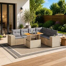 Specifications of the 7 Piece Beige Garden Sofa Set