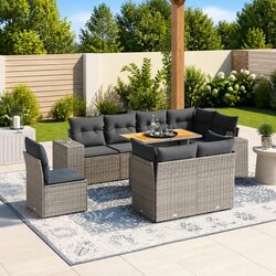 Specifications of Our 9-Piece Grey Garden Sofa Set