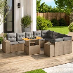 10 Piece Garden Sofa Set - Dimensions and Features Inside