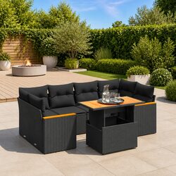 Specifications of the 7-Piece Black Outdoor Sofa Set