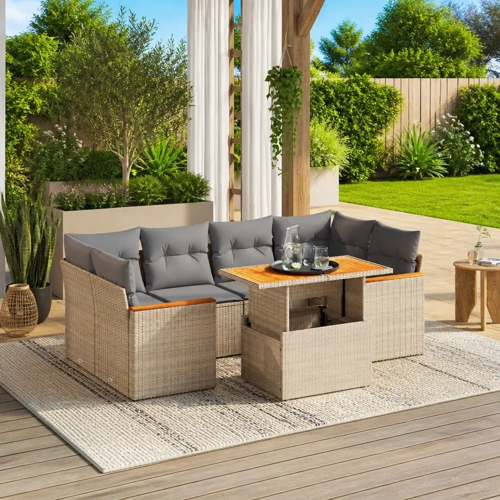 7 Piece Adjustable Garden Sofa Set