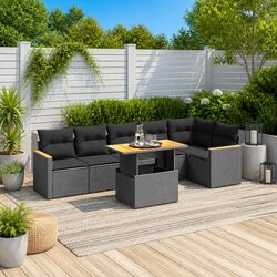7-Piece Garden Sofa Set with Adjustable Tabletop