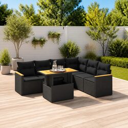 Specifications of 7 Piece Outdoor Garden Sofa Set in Black