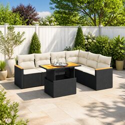 Specifications of 7 Piece Modular Garden Sofa Set in Black