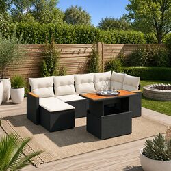 7 Piece Garden Sofa Set Outdoor Patio Furniture Adjustable Coffee Dining Table