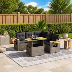 Factual Overview: 6 Piece Grey Garden Sofa Set