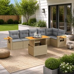 7-Piece Outdoor Sofa Set: Dimensions and Material Specs